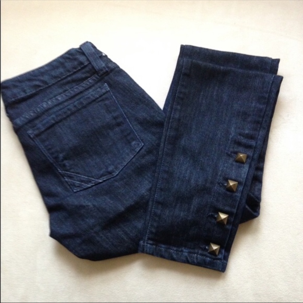 Anlo Dark wash Studded Ankle Low-rise Jeans 25
